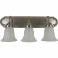 Sunlite 24-in. Vanity Light, Wall Sconce, Bell-Shaped Alabaster Glass, 60W A19 Bulb, Brushed Nickel 45405-SU